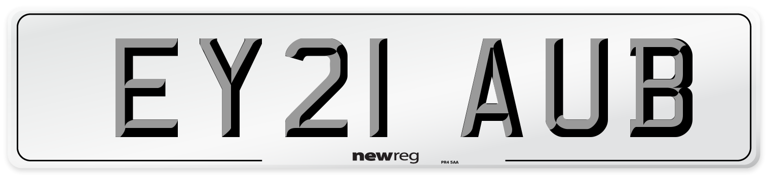 EY21 AUB Number Plate from New Reg